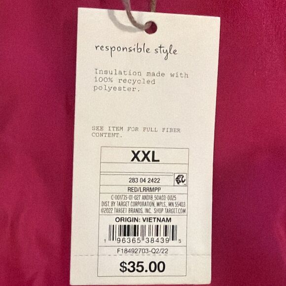 NWT A New Day Women’s Pink Hooded Insulated Jacket Size XXL Water Resistant - Picture 9 of 15